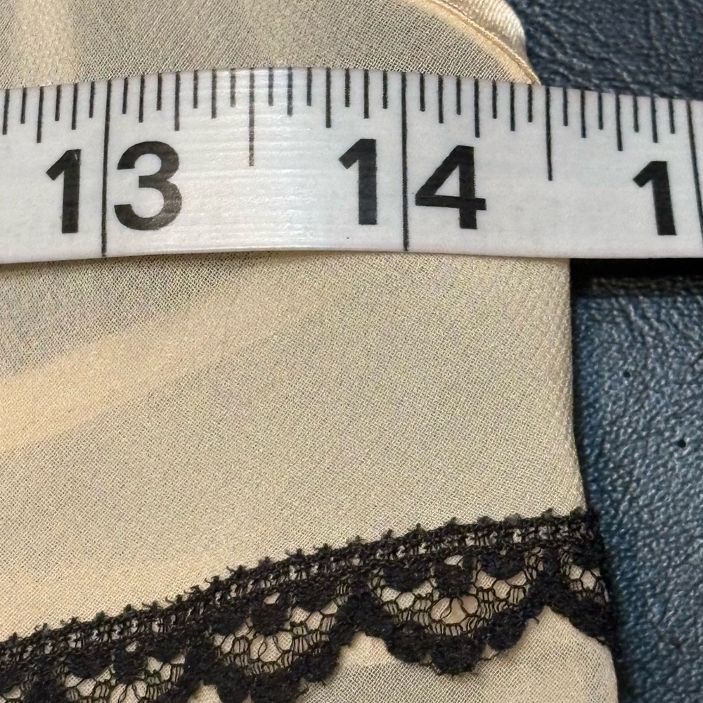 Victorias Secret Angels Slip Dress Chemise Nightie size S Beige Black Lace Sheer - Picture 10 of 12